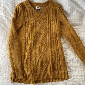Old Navy cable-knit sweater -- Size L -- yellow/gold color